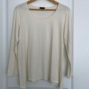 J.Jill cream scoop neck shirt